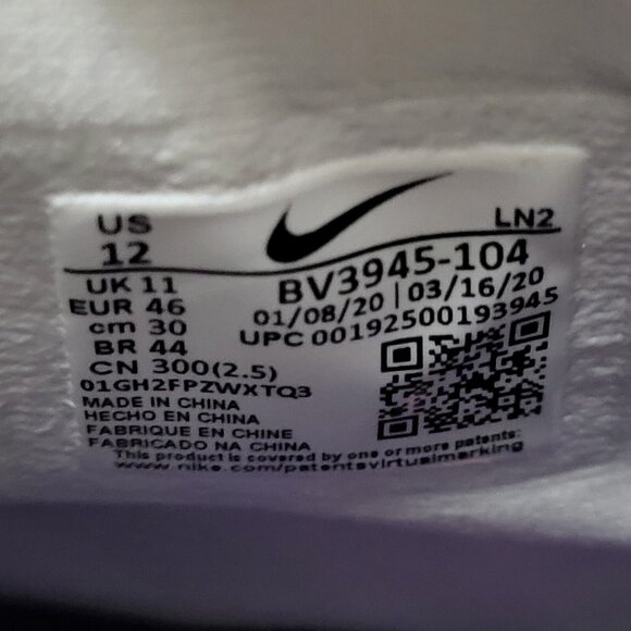 Nike Alpha Menace Pro 2 Mid Football Cleats White Purple BV3945-104 Men's 12 - Picture 7 of 7